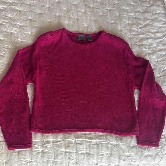 Women's Rare Lizwear 90's 100% Cotton Pink Crop Sweater - Picture 3 of 13